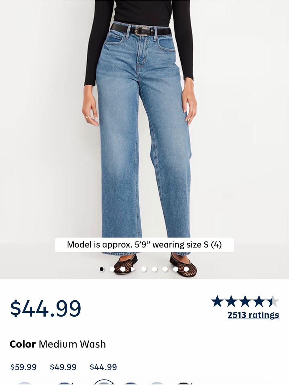 Old Navy Medium Wash High-Rise Wide-Leg Jeans